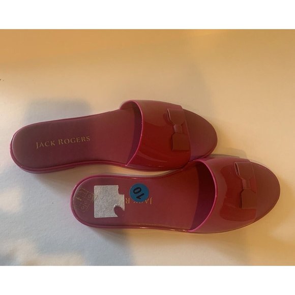 JACK ROGERS Orchid Patricia Bow Accent Jelly Slide Sandals Sz 10 - Picture 3 of 6
